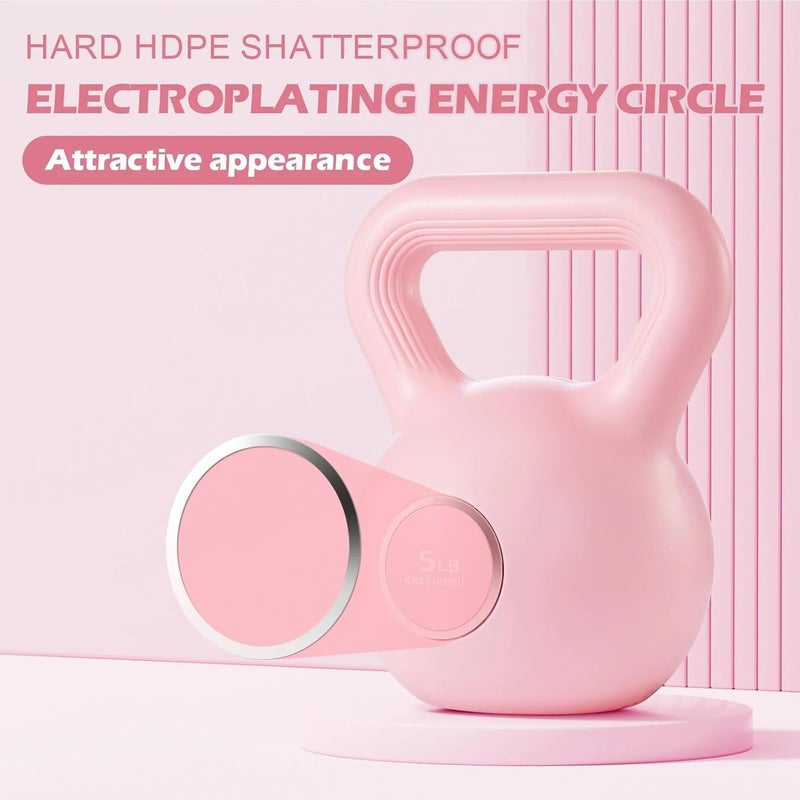 KHTO Kettlebells Fitness Exercise-Pink Strength Training Kettlebell Sets,Dumbbell Weights for Home Gym Equipment - Image 5